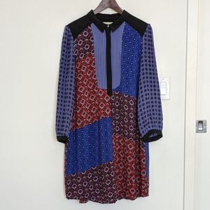 Anthropologie- Silk Patchwork Tunic